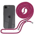 Produktbild: EAZY CASE Handykette kompatibel mit iPhone 16e Handyhülle mit Umhängeband, Handykordel mit Schutzhülle, Silikonhülle, Hülle mit Band, Stylische Kette für Smartphones, Pink