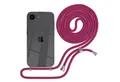 Produktbild: EAZY CASE Handykette Hülle mit Kette für Apple iPhone 16e 6,1 Zoll, Handykordel Slimcover mit Umhängeband zum Umhängen Pink / Clip Silber