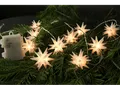 Produktbild: FHS Lichterkette mit 10 weißen Sternen Weihnachtsbeleuchtung, Warmweiß