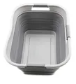 Produktbild: SAMMART 30L Faltbarer Wäschekorb aus Kunststoff – Faltbarer Pop-Up-Aufbewahrungsbehälter/Organizer – Tragbare Waschwanne – Platzsparender Korb/Korb (1, Grau)