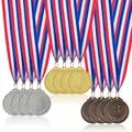 Produktbild: Medaillen für Kinder, 12 Stück Gold-Silber-Bronze-Metallmedaille mit Bändern,...