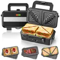 Produktbild: Sandwichmaker 3 IN 1 1200W & 5-Gang-Temperaturregelung Waffeleisen Sandwichto...