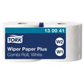 Produktbild: Tork Putztuchrolle 130041, W1 / W2, aus Zellstoff, weiß, 2-lagig, 750 Blatt à 23,5 x 34 cm, perforiert, 2 Rollen