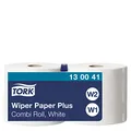 Produktbild: Tork 130041 Starke Mehrzweck Papiertücher für W1/W2 Systeme / 2-lagiges saugfähiges Papier in Weiß / 2 x 255m