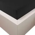 Produktbild: Traumschloss Edel-Jersey Spannbetttuch Premium Plus | Mako Baumwolle mit Lyocell & Elasthan | Bettlaken wärmt im Winter & kühlt im Sommer | hautsympatisch 180-200x200-220 schwarz