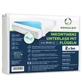 Produktbild: Sensalou 2 Stück wasserdichte Inkontinenzauflage mit Flügeln 85x90 cm - Stecklaken Baby Kinder Bett