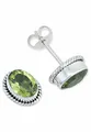 Produktbild: Ohrstecker 925 Silber Peridot leuchtend grüner Stein Edelstein Ohrringe echt Silber Damen Sterling Silber Stecker Geschenk(MOS-021-59)