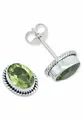 Produktbild: mantraroma Paar Ohrstecker NOHA aus 925 Silber mit Peridot (Paar, Paar Ohrringe mit Schmuckbeutel), 925 Sterling Silber Ohrringe für Damen