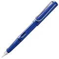 Produktbild: Lamy safari blue Füller - Füllhalter mit ergonomischem Griff & polierter Linkshänder-Stahlfeder (LH) in Strichbreite M - robuster ASA-Kunststoff - inkl. Tintenpatrone T 10 blau