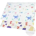 Produktbild: CCLIFE Baby Spielmatte Krabbelmatte 196x176x1.8 cm, Schadstofffrei, Faltbar & Rutschfest , Tier & Alphabet