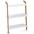 Produktbild: ZELLER PRESENT SCHÖNER LEBEN. PRAKTISCH WOHNEN. Leiter-Regal m. 3 Böden, Bamboo/MDF, weiß
