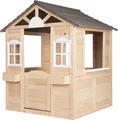 Produktbild: ONVAYA® Kinderspielhaus aus Holz ǀ Spielhaus mit Tür und Fenster ǀ für DIY-Streichprojekte ǀ einfacher Aufbau ǀ Gartenhaus für Kinder