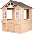 Produktbild: ONVAYA® Kinderspielhaus aus Holz ǀ Spielhaus mit Tür und Fenster ǀ für DIY-Streichprojekte ǀ einfacher Aufbau ǀ Gartenhaus für Kinder