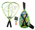 Produktbild: Speedminton Junior Set – Original Speed Badminton/Crossminton Kinder Set inkl. 2 FUN Speeder, Tasche, Grün, 60 cm