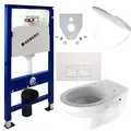 Produktbild: Geberit Duofix Vorwandelement + Wand Tiefspül WC + Delta 50 + WC Sitz - WC Set