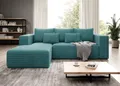 Produktbild: MODERNO Sofa mit Schlaffunktion und Bettkasten STRIPES L, Links/Rechts, Universal, Türkis