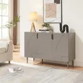 Produktbild: [en.casa] Sideboard Starvili Kommode mit 3 Türen Mehrzweckschrank 75 x 115 x 38 cm Wohnzimmerschrank Buffetschrank Metallbeine Grau