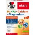 Produktbild: Doppelherz aktiv D3+K2+Calcium+Magnesium Tabletten 30 St