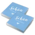 Produktbild: itenga 40x Servietten Schön dass du da bist hell blau Hochzeit Geburtstag Taufe