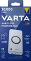 Produktbild: Varta Powerbank mobile Ladestation wireless 20000 mAh Typ A / Typ C USB OUT weiß