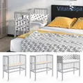 Produktbild: Beistellbett Babybett Stillbett Stubenbett Boxspring Sophie Grau VitaliSpa