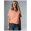 Produktbild: Trigema T-Shirt TRIGEMA Oversized T-Shirt mit V-Ausschnitt (1-tlg) orange M (38/40)