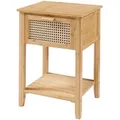 Produktbild: [en.casa] Nachtschrank, Natur, Holz, Bambus, 40x60x35 cm, Schlafzimmer, Nachttische
