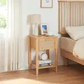 Produktbild: [en.casa] Nachttisch Leirfjord Beistelltisch mit Schublade Nachtkommode Nachtschrank Wohnzimmertisch 60 x 40 x 35 cm Sofatisch Nachtkonsole Nebentisch aus Bambus Natur
