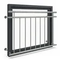 Produktbild: Mucola Brüstungsgeländer Balkongeländer Fenster Geländer Edelstahl Silber V2A Handlauf, 128 cm Länge, 90 cm Höhe, Stück, Premium-Geländer, V2A Edelstahl silberfarben 128 cm x 90 cm