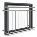 Produktbild: Fenster Geländer Gitter Edelstahl 90x128CM Balkon V2A Französischer Balkon NEU