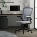 Produktbild: ML-Design Bürostuhl ergonomisch, Grau, aus Mesh, mit verstellbarer Kopfstütze - Grau