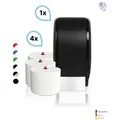 Produktbild: SET: 1x Toilettenpapierspender Doppelrollen Blanc Cosmos verschied. Farben + 4 Toilettenpapierrollen Long Life 3L - PRODUKTSET