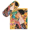 Produktbild: VON LILIENFELD Brillenetui Gustav Klimt: Dame mit Fächer Kunst Motiv Etui Brille Mikrofaser Brillenputztuch Brillenbox Stabiles Hardcase Set mit Stoff bezogen