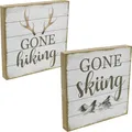 Produktbild: Vintage Wanddeko Holz Schilder mit Sprüchen 20x20cm Set Türdeko Shabby Chic, 2