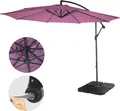 Produktbild: Ampelschirm Acerra, Sonnenschirm Sonnenschutz, Ø 3m neigbar, Polyester/Stahl 11kg - lavendel-rot mit Ständer