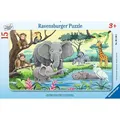 Produktbild: Ravensburger Puzzle 06136, Tiere Afrikas, Rahmenpuzzle, ab 3 Jahre, 15 Teile