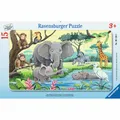 Produktbild: Ravensburger Puzzle Tiere Afrikas Rahmenpuzzle Kinderpuzzle Puzzlespiel 15 Teile