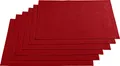 Produktbild: REDBEST Tischset, Platzset, Untersetzer Uni 6er-Pack Seattle, 100% Baumwolle rot Größe 30x45 cm - Robustes, glattes Gewebe, mit hochwertigem Kuvertsaum