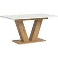 Produktbild: Esstisch ausziehbar Artisan Weiß, V-Fußgestell, 150-190x76x90 cm - Weiß