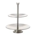 Produktbild: Servierständer Etagere 2 Ebenen stöckig Edelstahl Servierplatte Ø 20,7, 16 cm