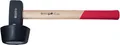 Produktbild: Connex Plattenverlegehammer 2400 g - rot / schwarz - mit Holzstiel aus Hickory - mit austauschbarem Gummi-Schlagkopf 110 mm Ø / Hammer / Schonhammer / Pflasterhammer / COX622256