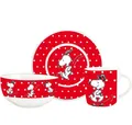 Produktbild: Peanuts Frühstücks-Set Snoopy Red Dots  3-teilig Tasse Teller Schüssel