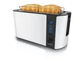 Produktbild: Arendo Automatik Langschlitz Toaster mit Brötchenaufsatz, Familientoaster für 4 Scheiben, Display, Auftaufunktion, Weiß