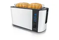 Produktbild: Arendo Toaster Edelstahl, Langschlitz, Display mit Restzeitanzeige, Krümelschublade, 2 lange Schlitze, für 4 Scheiben, 1500 W, Defrost Funktion, Wärmeisolierendes Gehäuse, mit Brötchenaufsatz