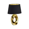 Produktbild: LED Design Tischleuchte, Keramik, gold-schwarz, H 33 cm, TABA