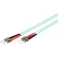 Produktbild: LWL Patchkabel, Duplex, ST > ST Stecker, Multimode OM3 türkis, 1 Meter
