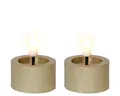 Produktbild: Lumineo LED-Kerze, LED Teelichter mit Timer 4,4x5cm Wachs Gold / Warmweiß 2 Stück