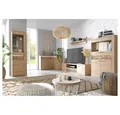 Produktbild: Lomadox Wohnzimmer-Set NUSCO-161, (Mega-Spar-Set, 5-St., Vitrine Eckkommode TV-Lowboard Wandboard Highboard), Eiche Nb., 5-teilig