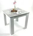 Produktbild: Esstisch Tisch Esszimmertisch Küchentisch Beton Optik Weiß 80x80cm NEU