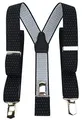 Produktbild: TigerTie Unisex Hosenträger in Y-Form mit 3 extra starken Clips - Farbe in schwarz silber gepunktet - hochwertige Verarbeitung - Breite 35 mm